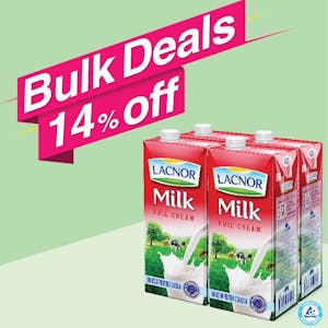 Bulk Offer Lacnor Long Life Full Cream Milk 1L Pack of 4  (Bundle of 7 Packs)