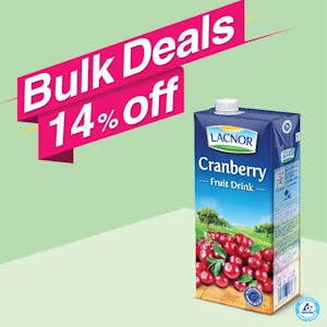 Bulk Offer Lacnor Long Life Cranberry 1L  (Bundle of 7 pcs)