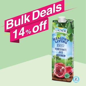 Bulk Offer Lacnor Healthy Living Pomegranate 1L  (Bundle of 5 Pieces)