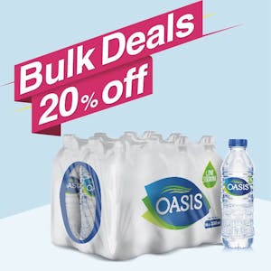 Bulk Offer Oasis Still 330 ml Pack of 24   (Buy 4 Get 1 FREE)