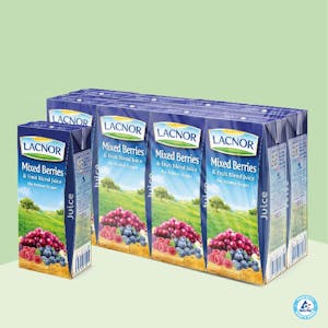 Lacnor Long Life Mixed Berries & Fruit Blend Juice  180ml - Pack of 8