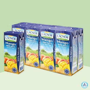 Lacnor 100% Long Life Mango Juice 180ml - Pack of 8