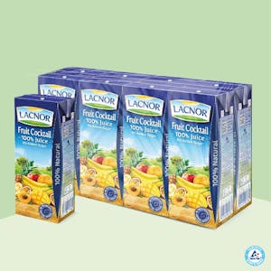 Lacnor 100% Long Life Fruit Cocktail Juice 180ml - Pack of 8