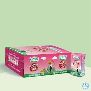 Lacnor Long Life Milk Strawberry 125ml - Carton of 24 Pcs ( 4 Packs x 6)
