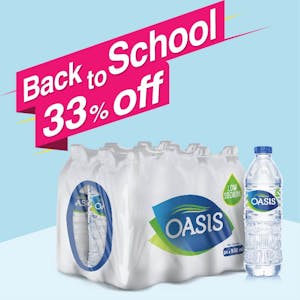 Back to School Offer Oasis Still 500 ml Pack of 24 (Buy 2 Packs + Get 1 Pack Free)