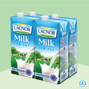 Lacnor Long Life Low Fat Milk 1L - Pack of 4