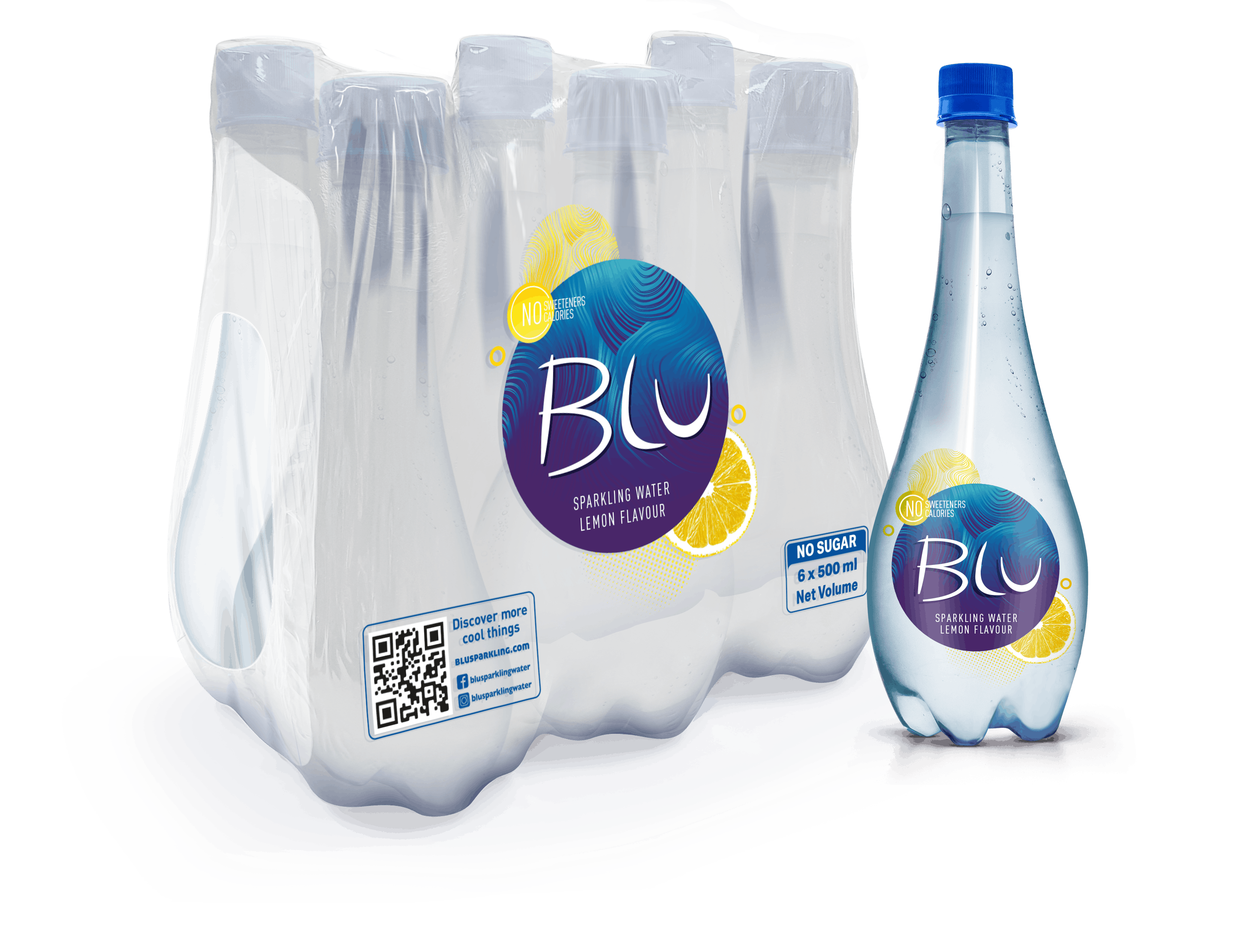 Blu Sparkling 500 ml Lemon - Pack of 6