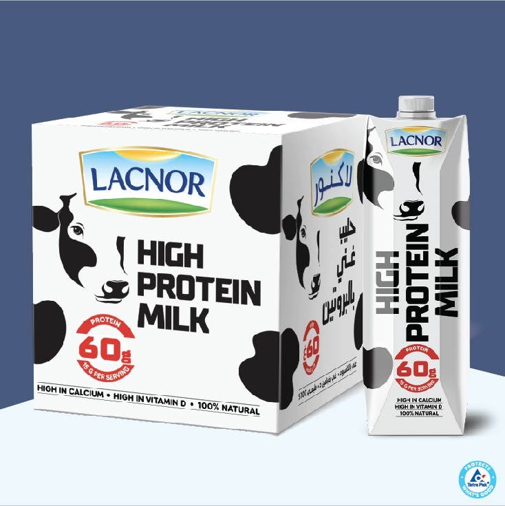 Lacnor Long Life High Protein Milk lL - Carton of 6