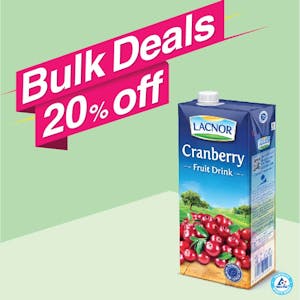 Bulk Offer Lacnor Long Life Cranberry 1L  (Bundle of 4 pcs)