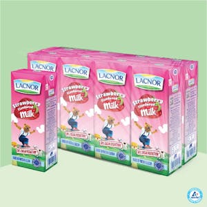 Lacnor Long Life Milk Strawberry 180 ml - Pack of 8
