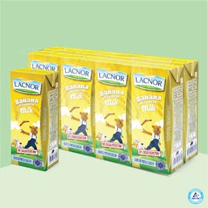 Lacnor Long Life Banana Milk - 180ml Pack of 8