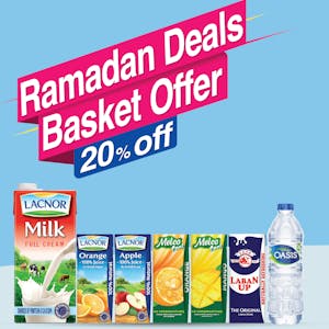 Ramadan Deals - Basket Offer - Buy 20 Cartons of NFPC Products (Water, Juice, Laban & Fruit Drinks) at a 20% Discount